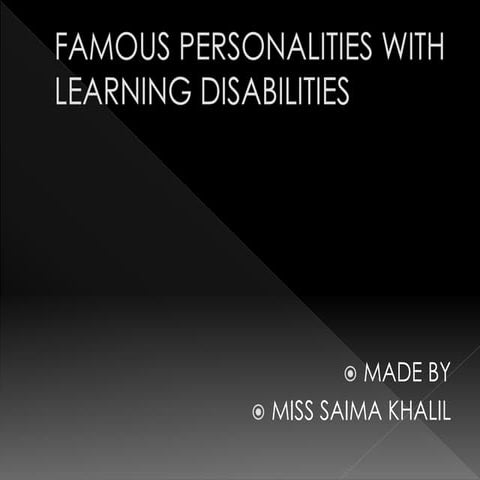 Learning disabilities c
