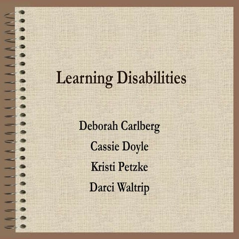 Learning disabilities power point ma