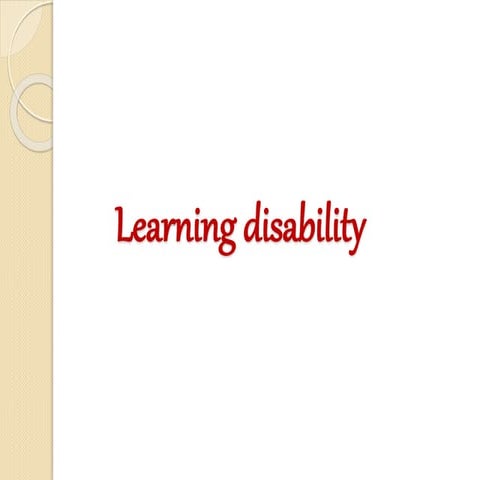 Learning disability
