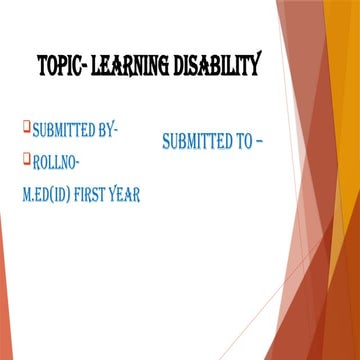 learning Disability in special education