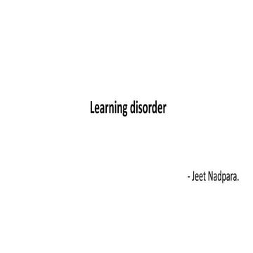 Learning disorder