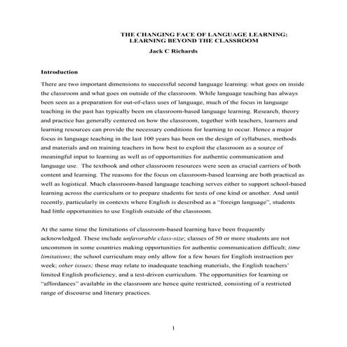 Learning English beyond the classroom by Jack C. Richards 2014