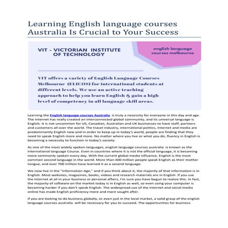 english language courses australia 