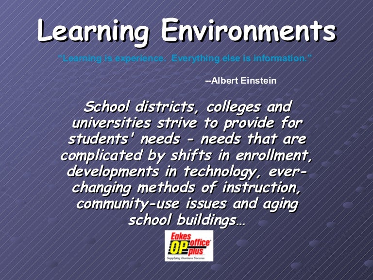 Learning Environments Learning Environments