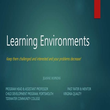 Learning Environments Workshop