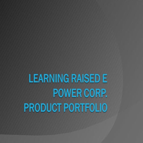 Learning E Product Portfolio