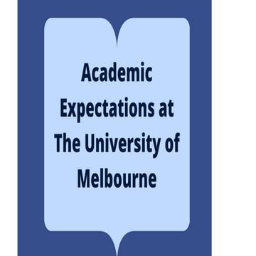 Learning Expectations at the University of Melbourne