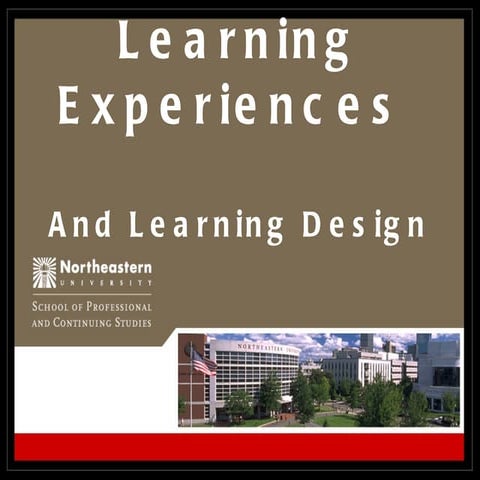 Learning experiences and learning design