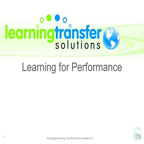Learning for performance