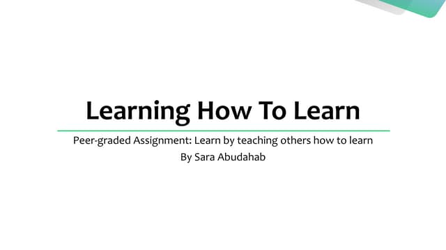 Learning how to learn