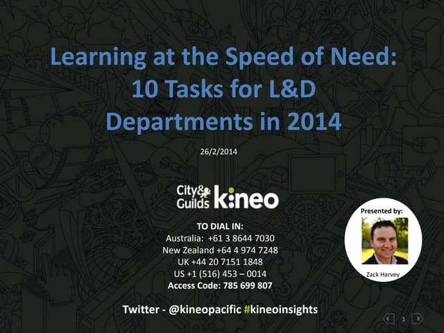 10 Tasks for L&D Departments in 2014 - Learning Insights Report Webinar Feb 2014