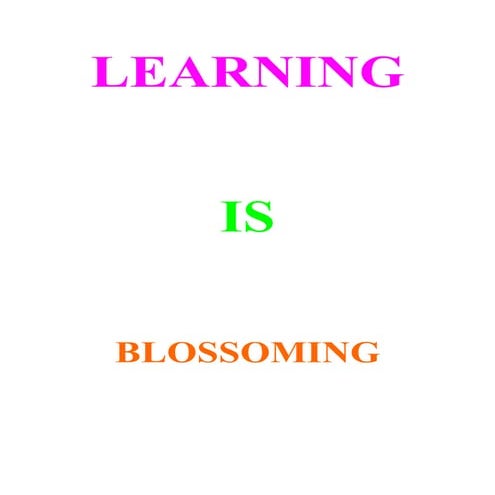 L E A R N I N G  I S  B L O S S O M I N G  D R  S H R I N I W A S  K A S H A ...