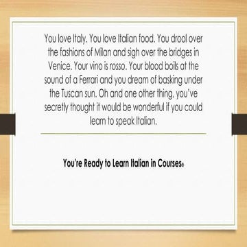 Learning Italian in Courses