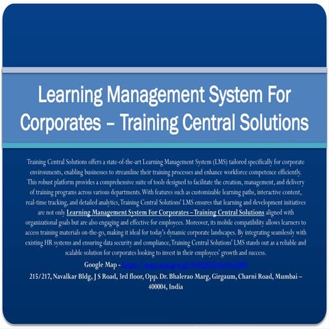 Learning Management System In India – Training Central Solutions Mumbai ...