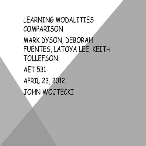 Learning modalities comparison (online)