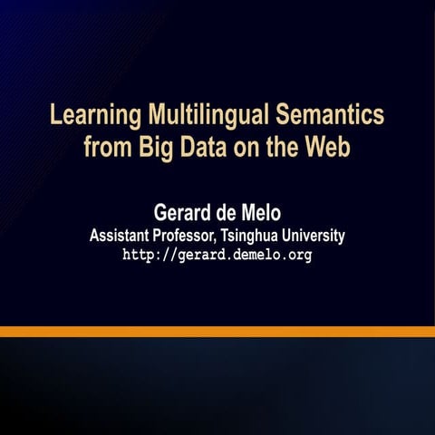 Learning Multilingual Semantics from Big Data on the Web