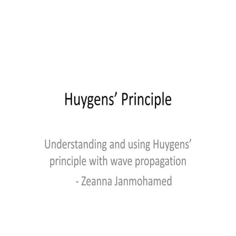 Huygens' Principle | PPTX