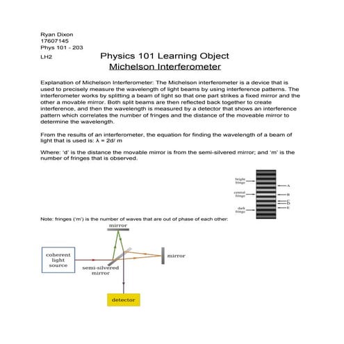 The Michelson Interferometer | PPTX