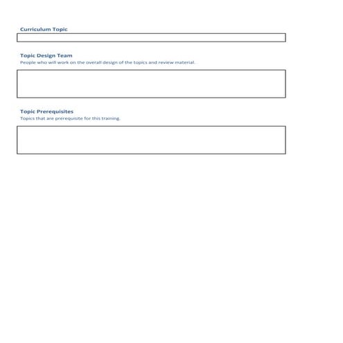 Learning Objectives and Topics Outline form