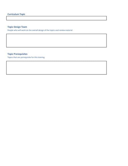 Learning Objectives and Topics Outline form