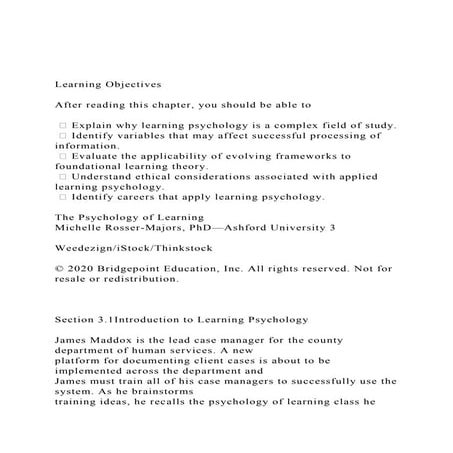 Learning Objectives After reading this chapter, you should.docx