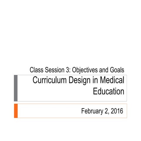Learning objectives and goals