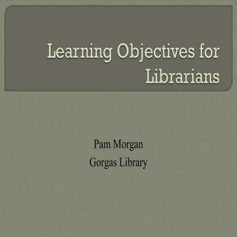 Learning objectives for librarians