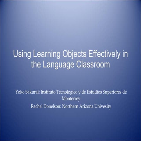 Learning Objects Tesol 2010