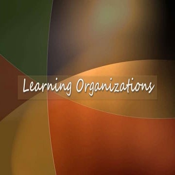 Learning organizations