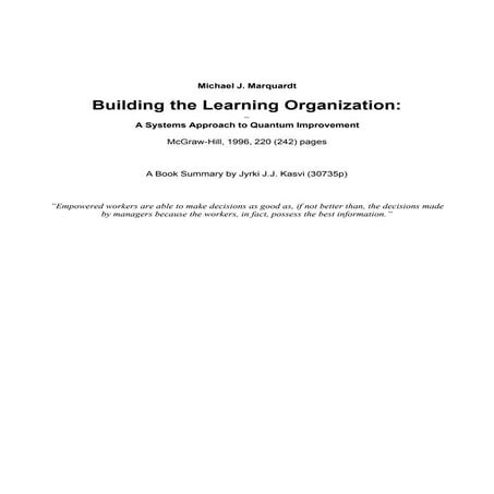 Learning organization summary
