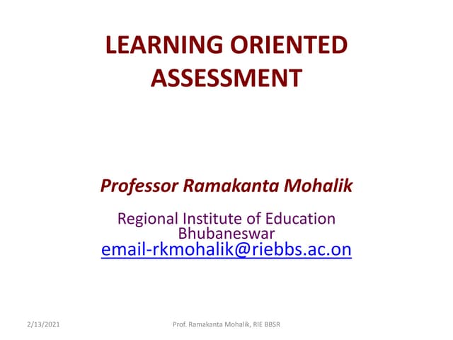 Learning Oriented Assessment