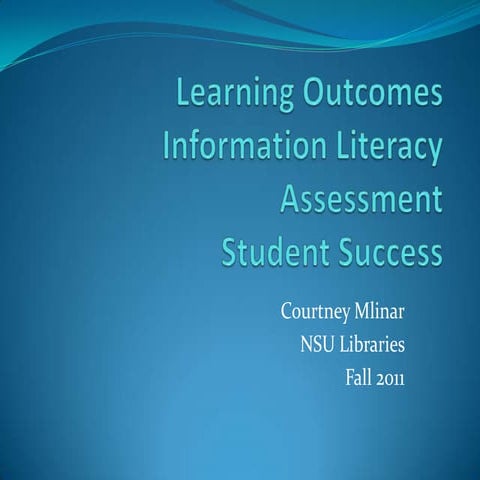 Learning outcomes workshop Fall 2011