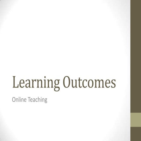 Learning outcomes