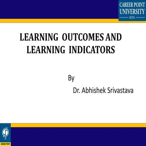 Learning  outcomes and  learning  indicators