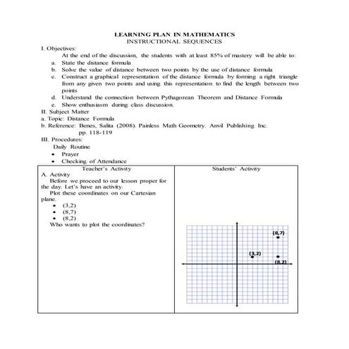 Learning plan in mathematics (repaired)
