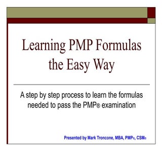 Learning pmp formulas the easy way