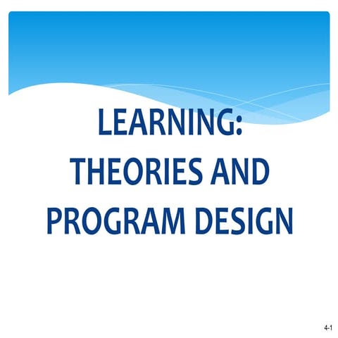 Learning Theories and Program Design