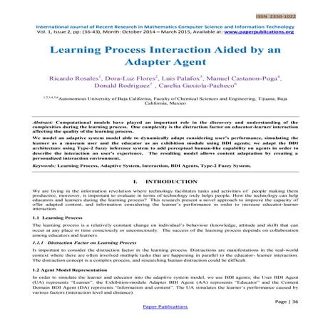 Learning Process Interaction Aided by an Adapter Agent