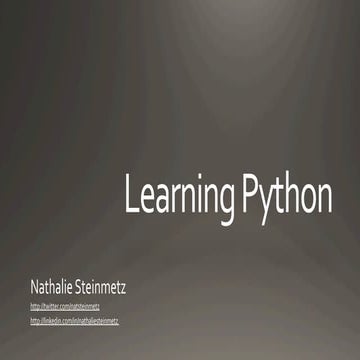 Learning python | PPT
