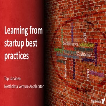 Learnings from startups