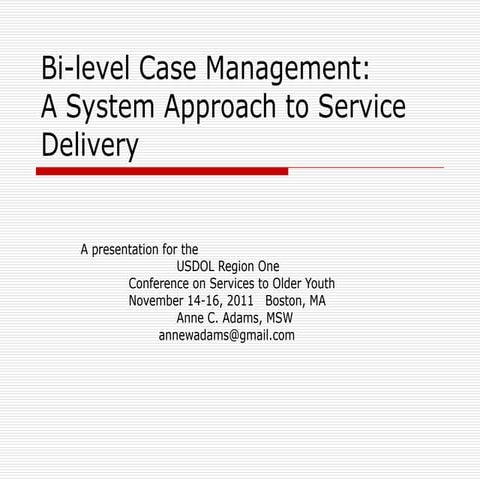 Learning Session 1-7 Bi-level Case Management