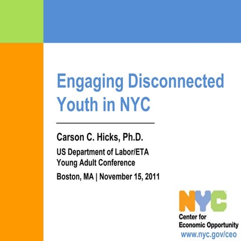 Learning Session 1-8 Engaging Young Adults in NYC