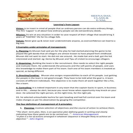 Learnings from lagaan11