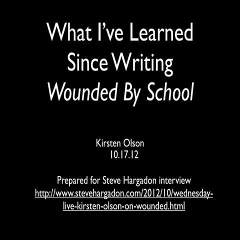 What I've Learned Since Writing Wounded By School