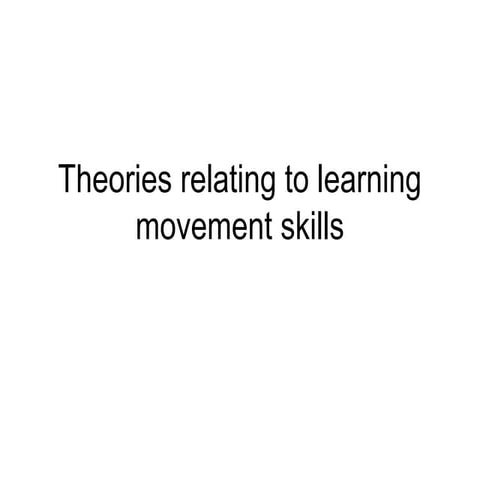 Learning skills theories