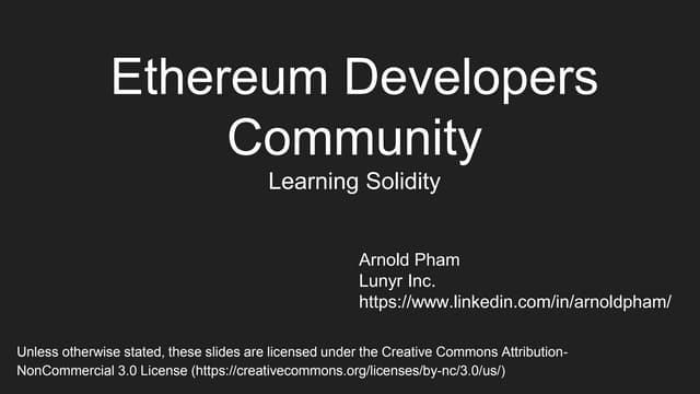 Learning Solidity