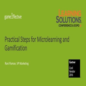 Practical steps for microlearning and gamification