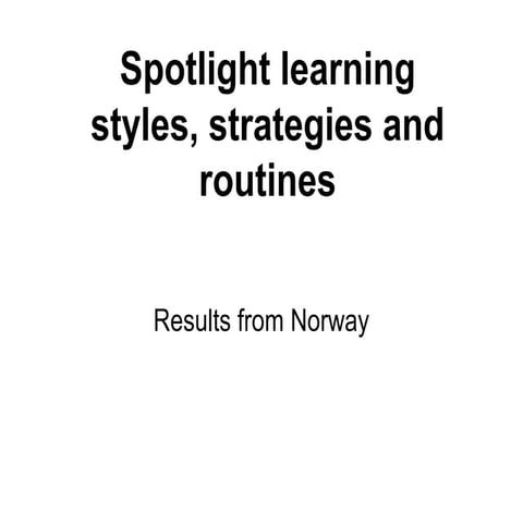 Learning strategies Norway