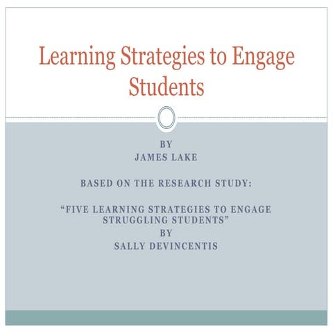 Learning strategies to engage students