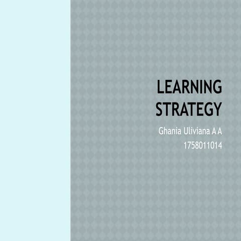 Learning_Strategy_ghania.,,,,,,,,,,,pptx | PPTX